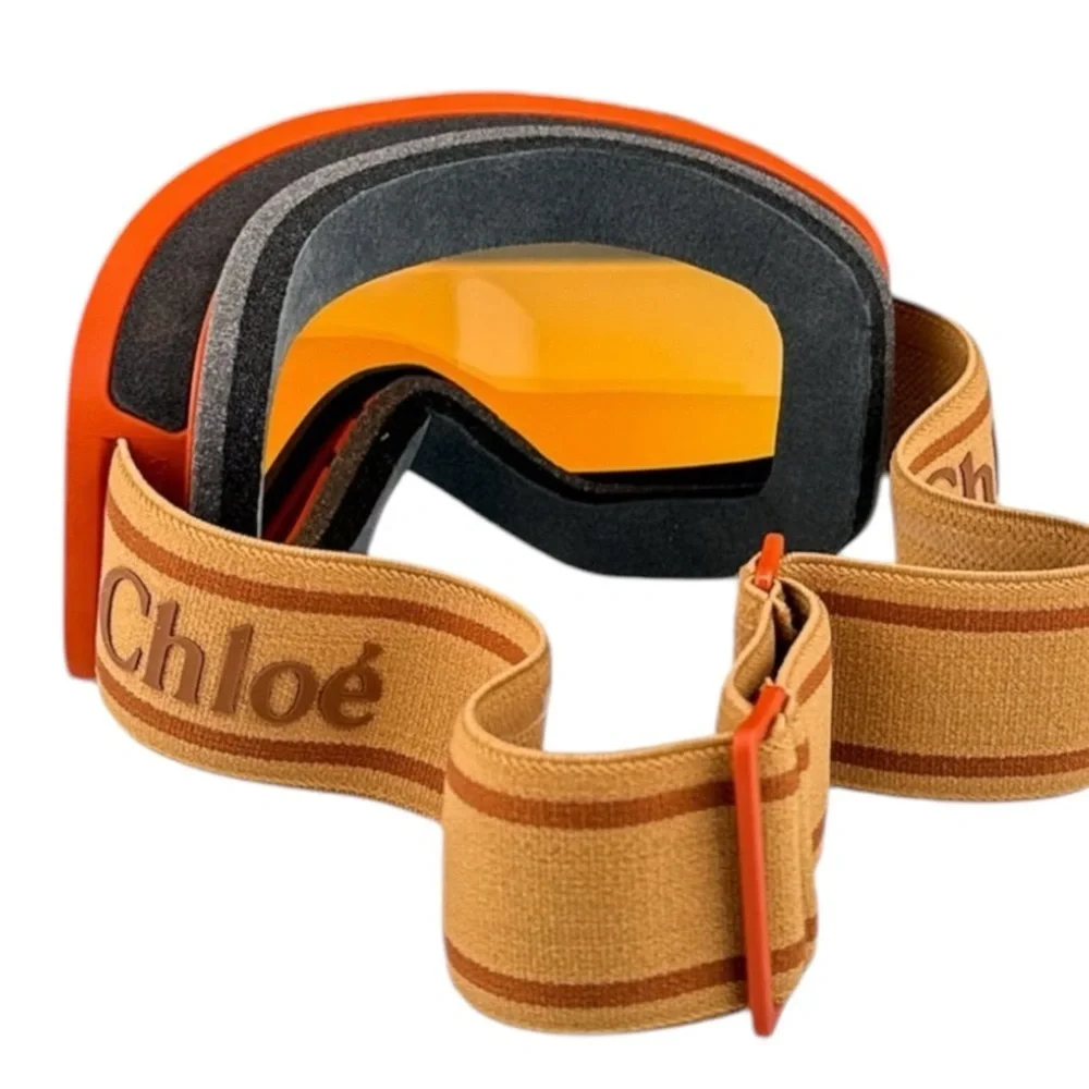 New! CHLOE Ski Mask CH0072S 003, Matte Rust/Orange Multilayer Blue, Authentic
